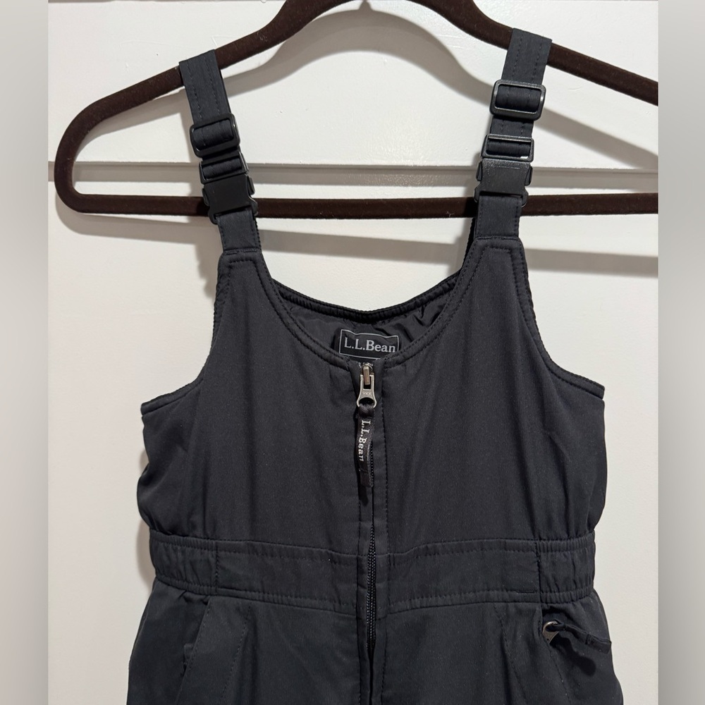 LL BEAN kid’s Insulated Snow Bib Pants. Size 6x-7. Black color. - Picture 2 of 7